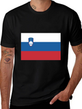 Slovenian Flag T-Shirt - Black Cotton Tee