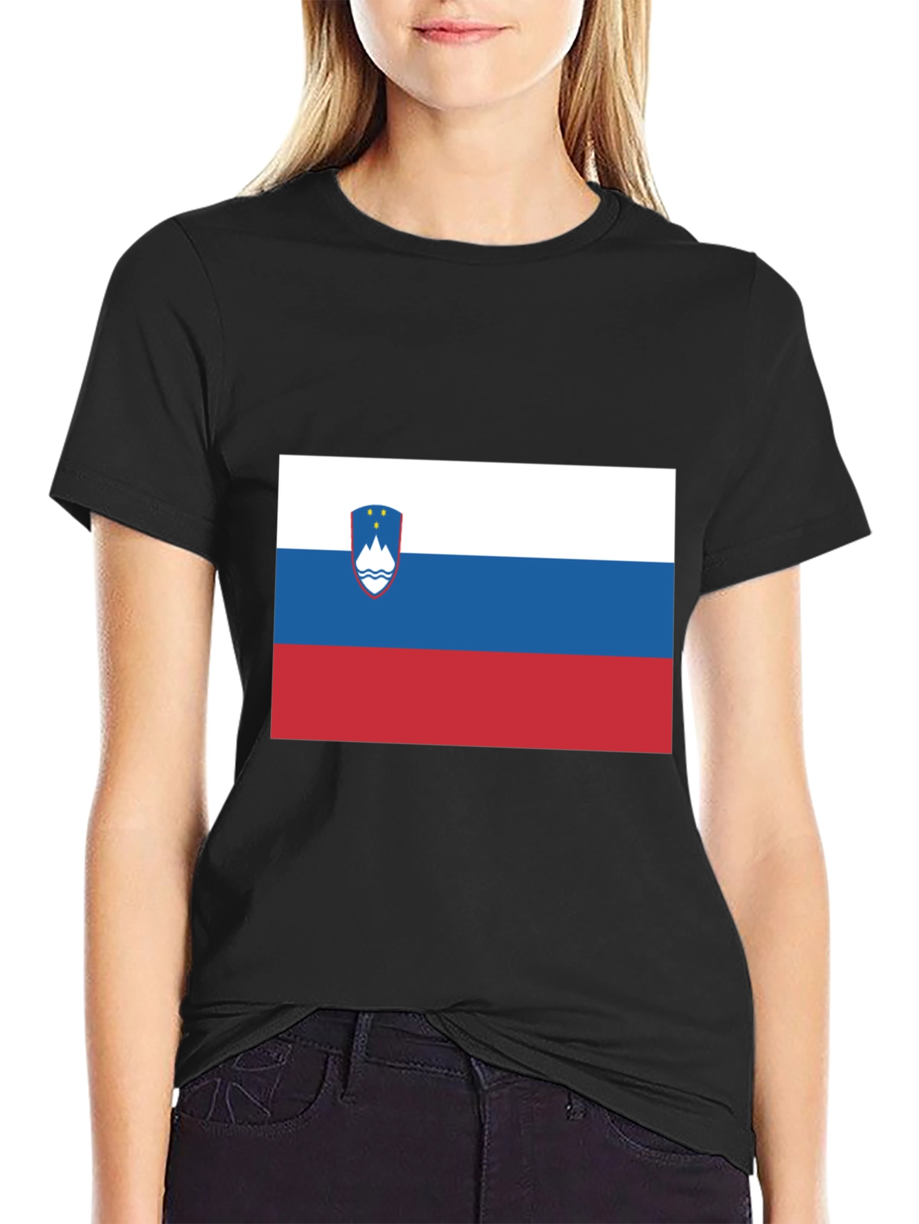 Slovenian Flag T-Shirt - Black Cotton Tee