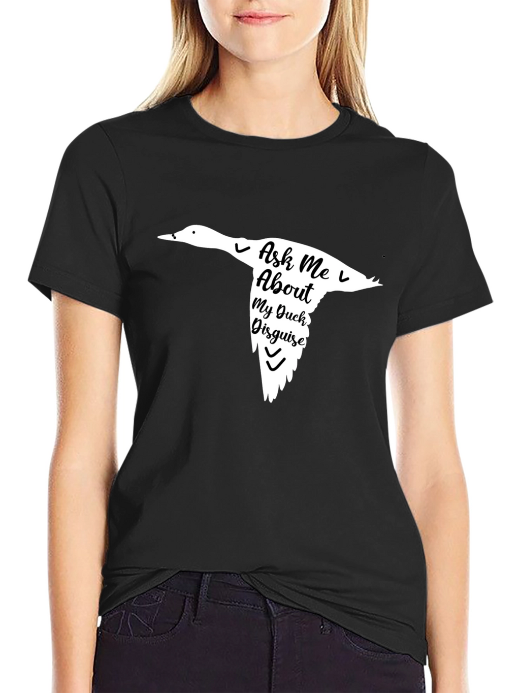 Ask Me About My Duck Disguise Black T-Shirt