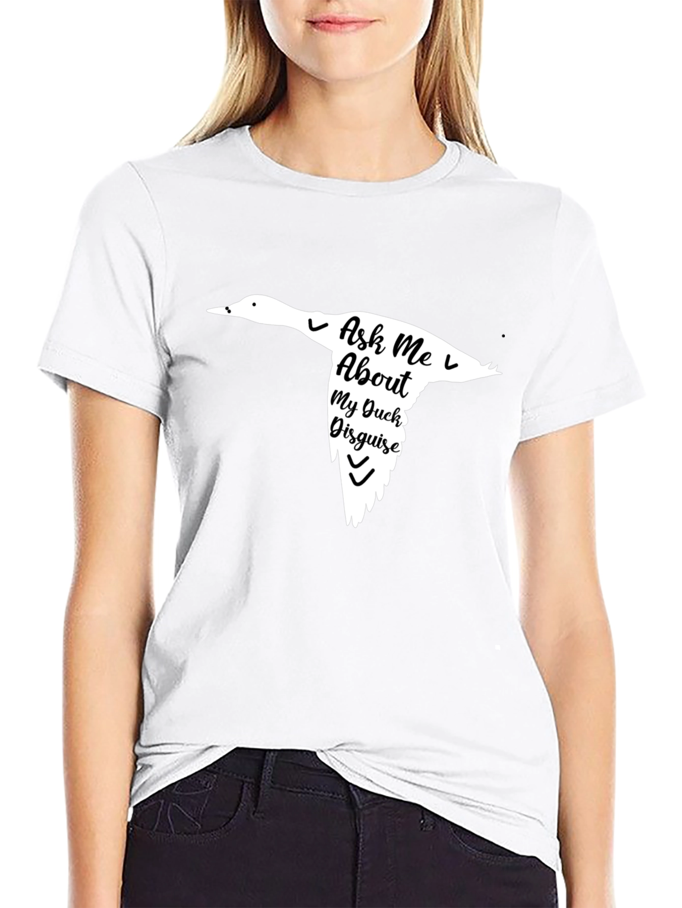 Ask Me About My Duck Disguise Black T-Shirt