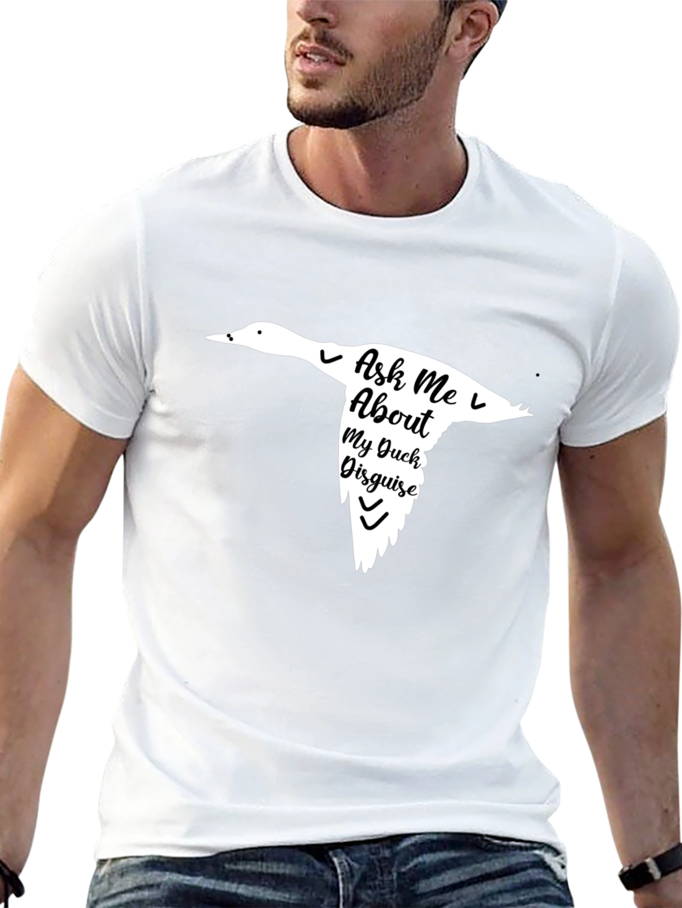 Ask Me About My Duck Disguise Black T-Shirt
