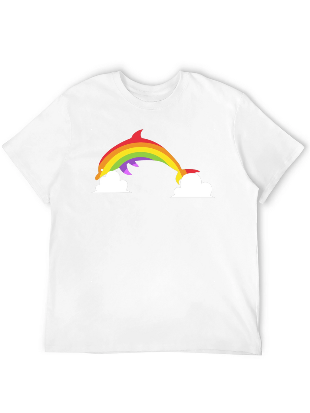Rainbow Dolphin Graphic Tee - Black