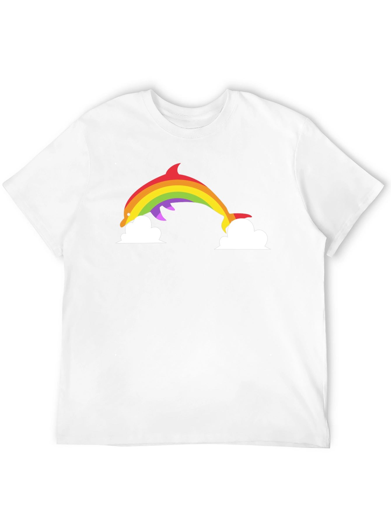Rainbow Dolphin Graphic Tee - Black