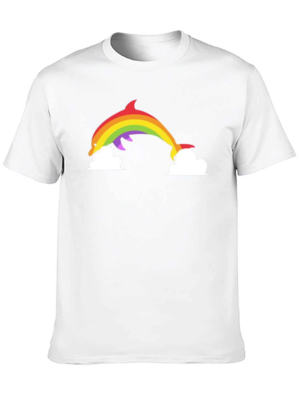 Rainbow Dolphin Graphic Tee - Black