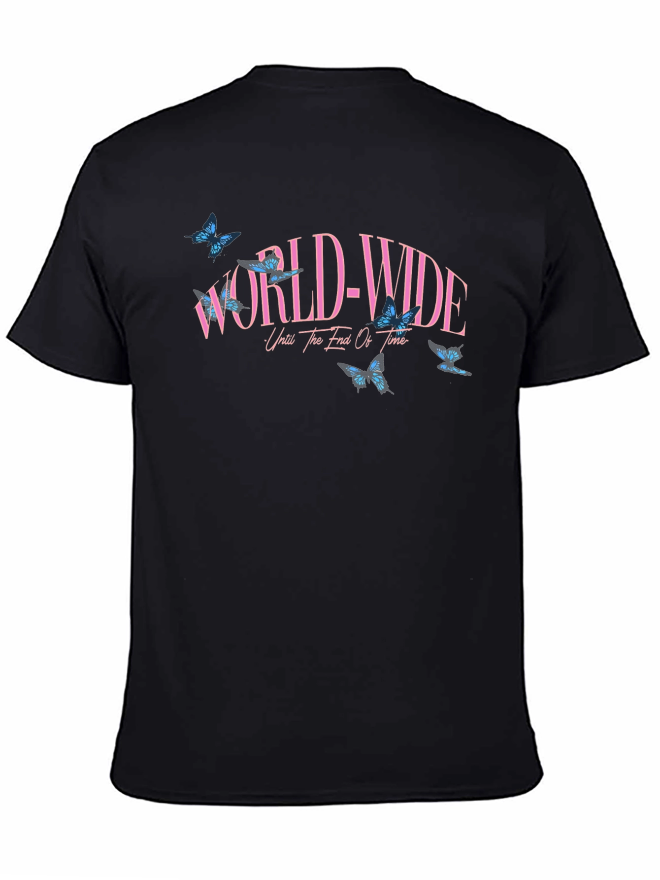 Worldwide Butterfly Graphic Black T-Shirt