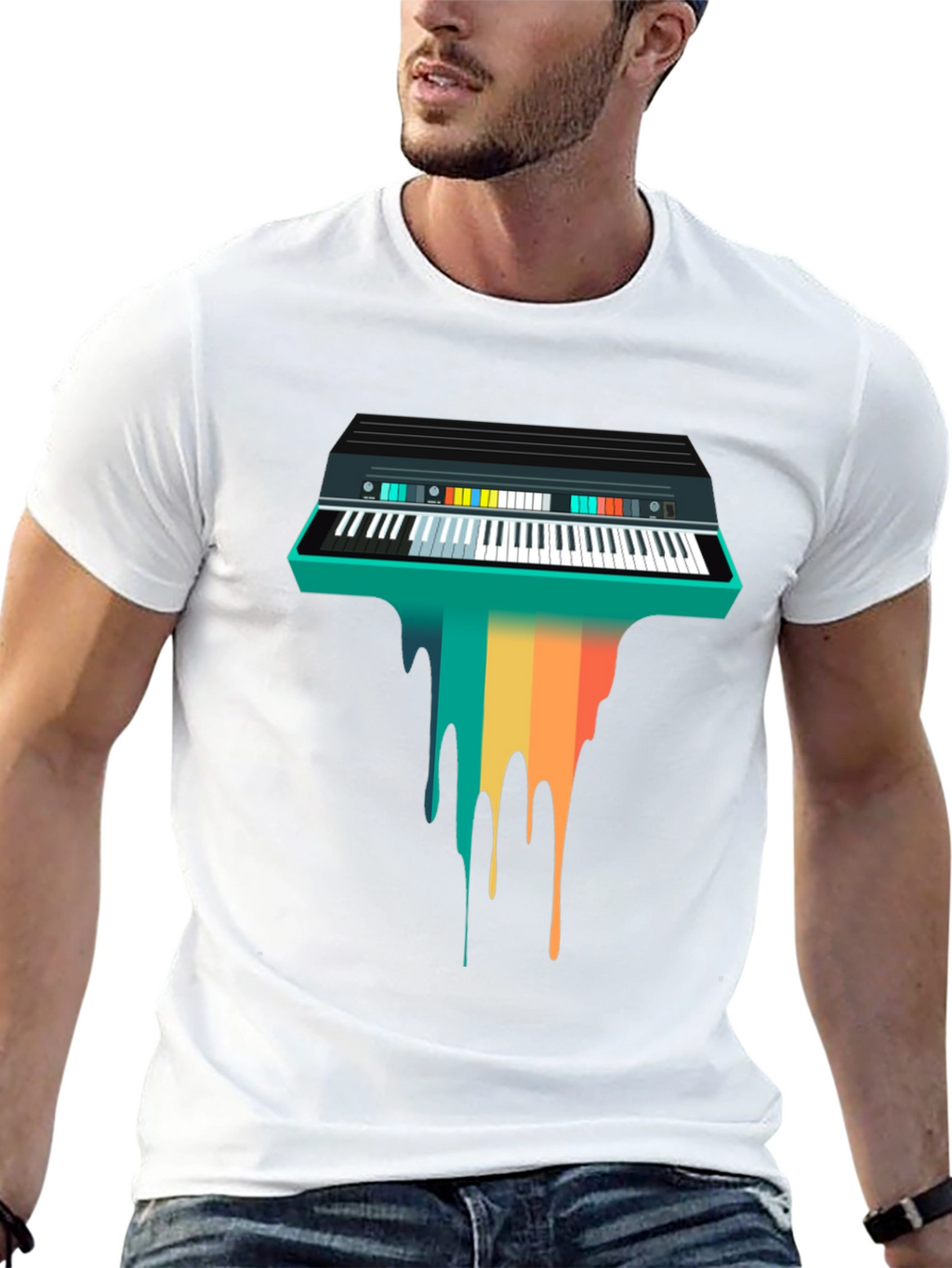 Retro Synth Wave T-Shirt - Unique Musician Tee