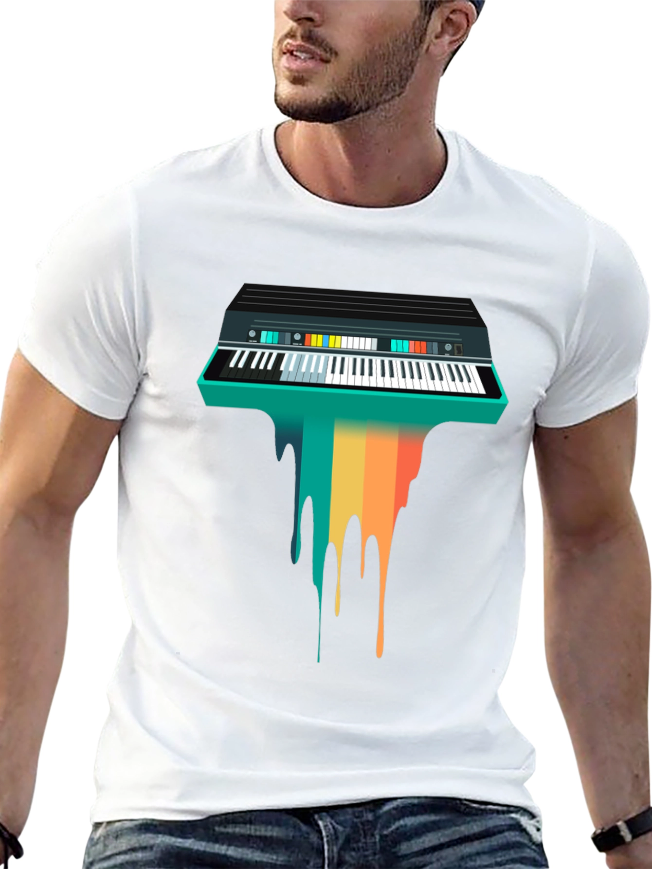 Retro Synth Wave T-Shirt - Unique Musician Tee
