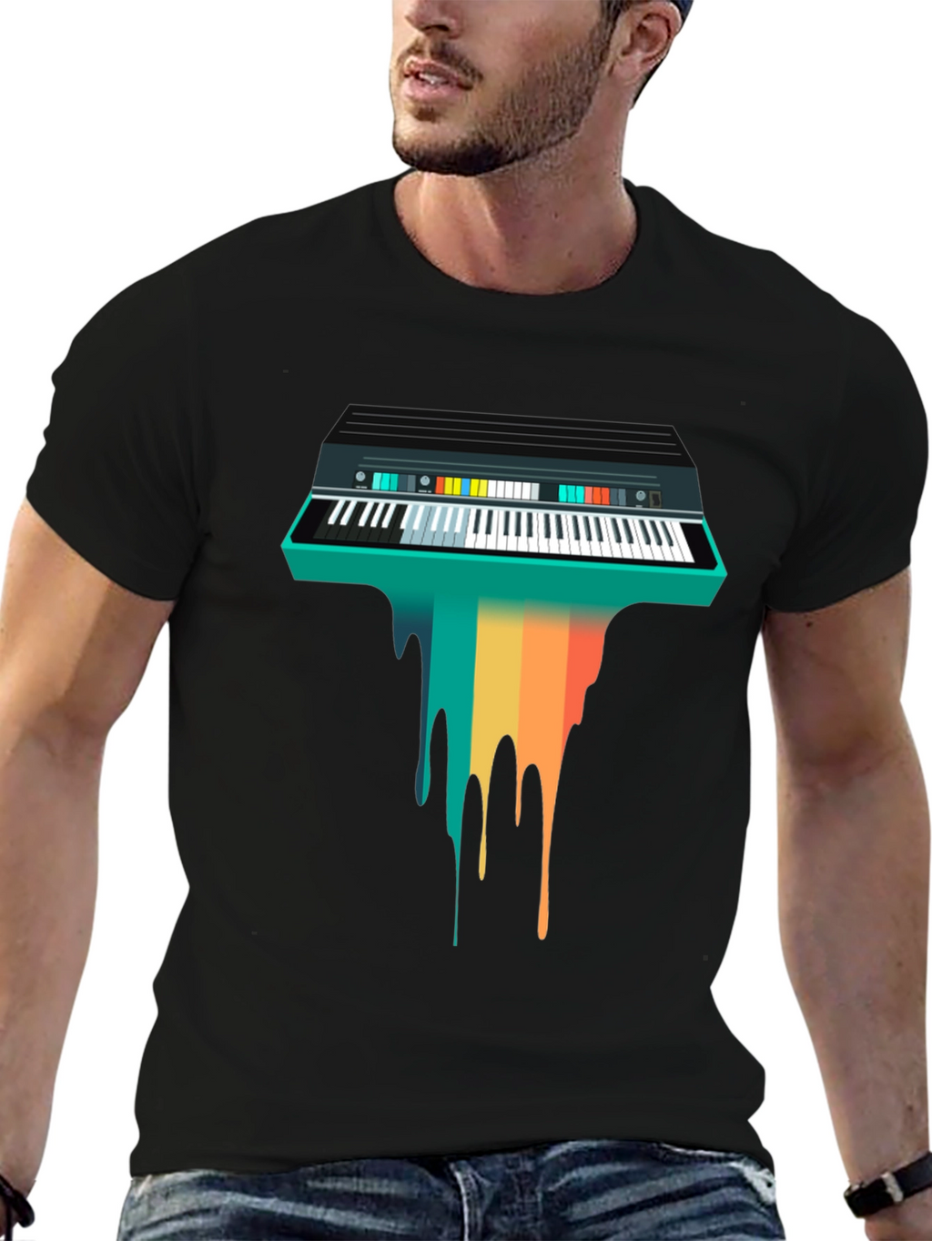 Retro Synth Wave T-Shirt - Unique Musician Tee