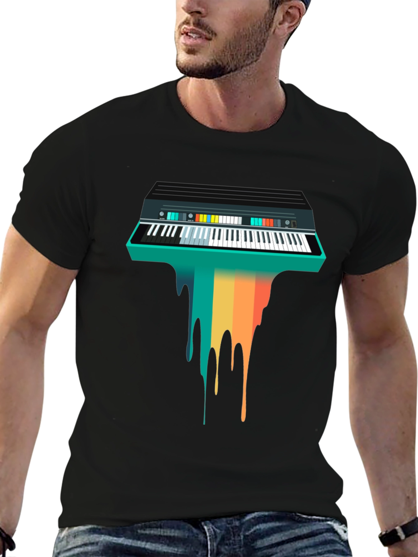 Retro Synth Wave T-Shirt - Unique Musician Tee
