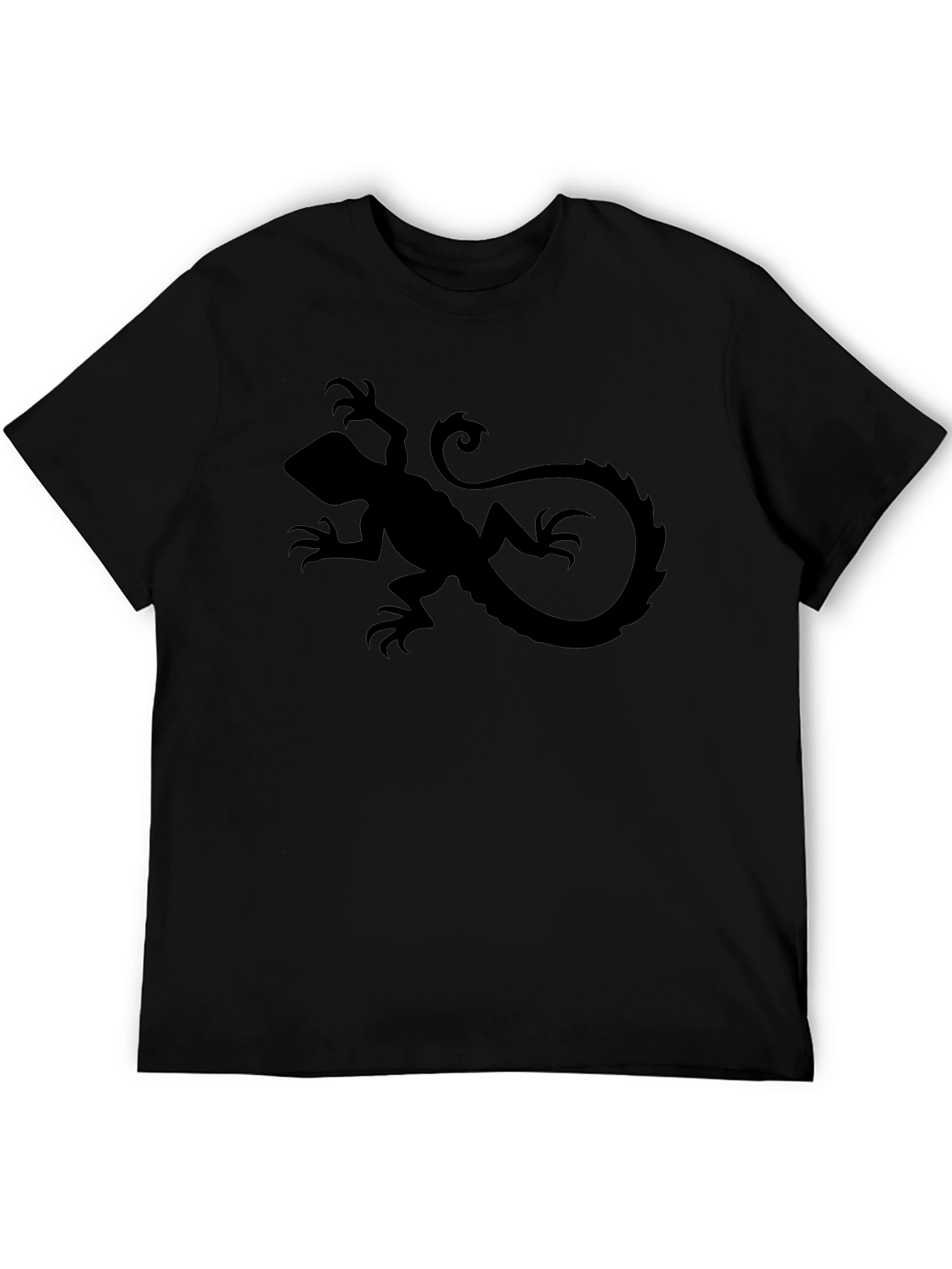 Black Lizard Graphic Tee - Cool Reptile Design