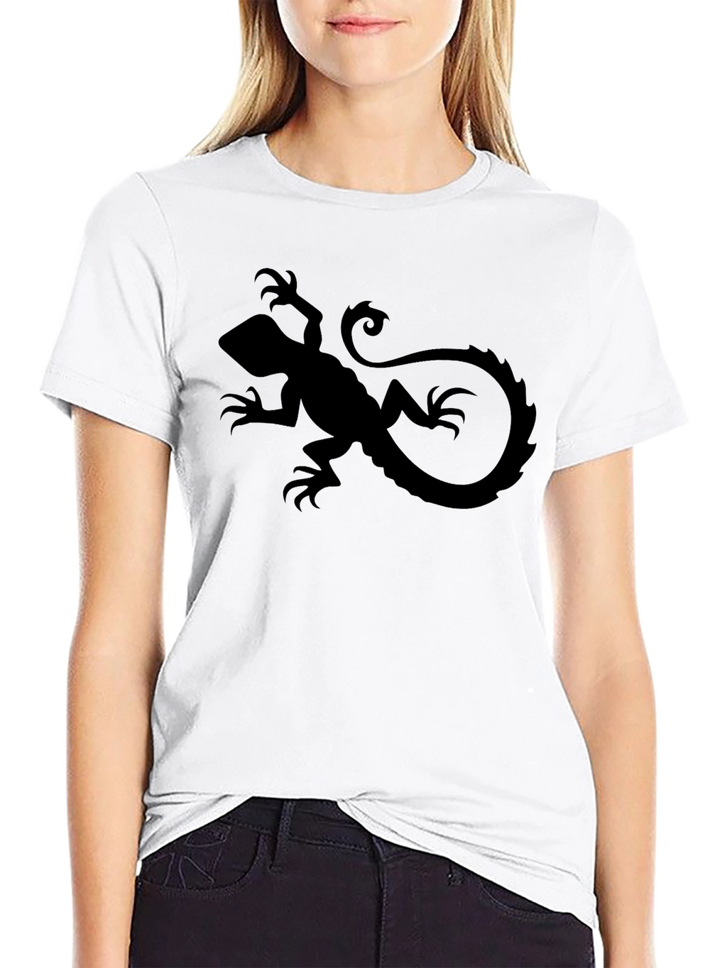 Black Lizard Graphic Tee - Cool Reptile Design