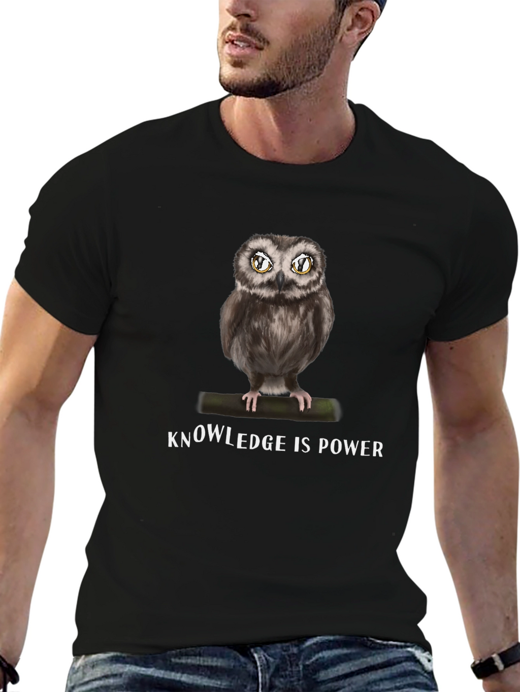 Knowledge is Power Owl Graphic T-Shirt