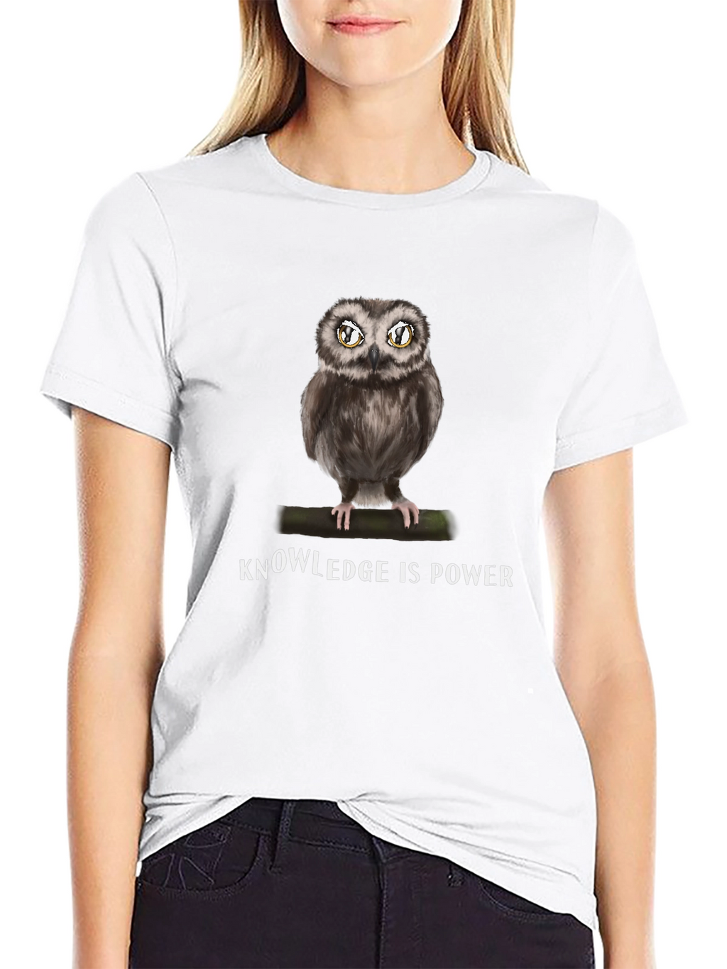 Knowledge is Power Owl Graphic T-Shirt