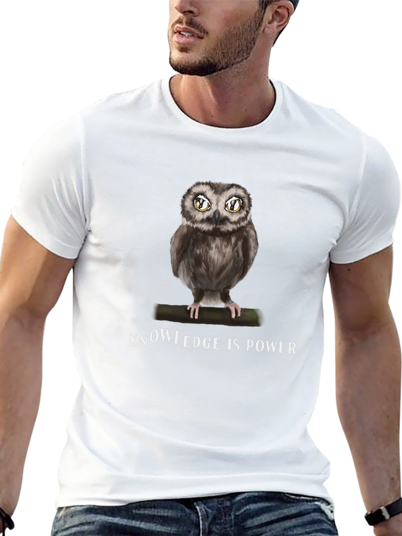 Knowledge is Power Owl Graphic T-Shirt