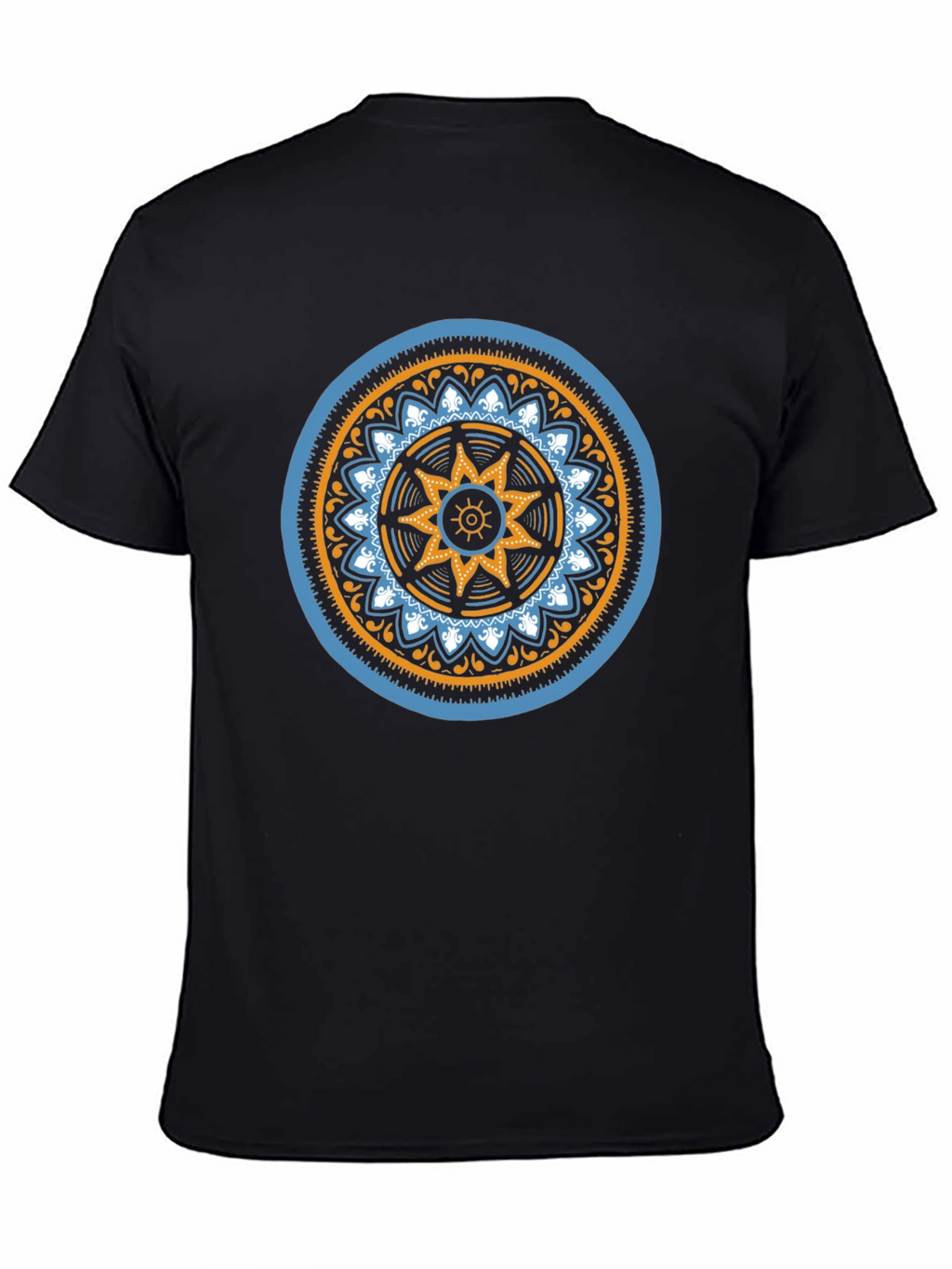 Geometric Mandala Graphic Black T-Shirt
