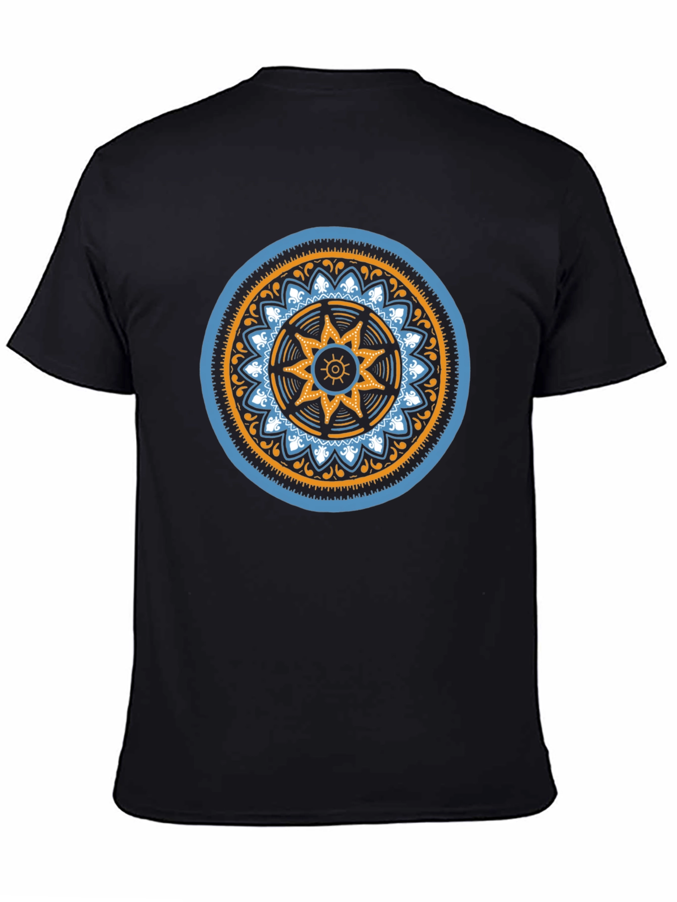 Geometric Mandala Graphic Black T-Shirt