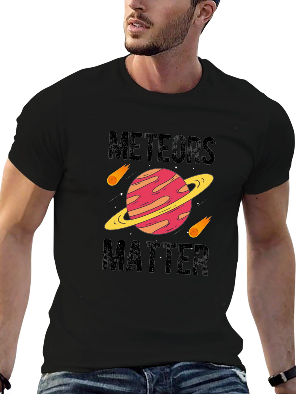 Meteors Matter Black Graphic Tee