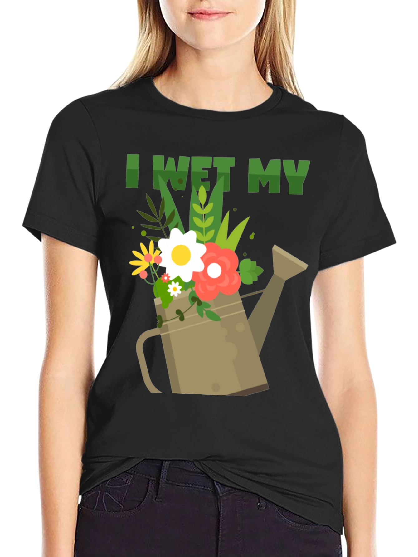 I Wet My Plants Graphic T-Shirt - Gardener Humor Tee