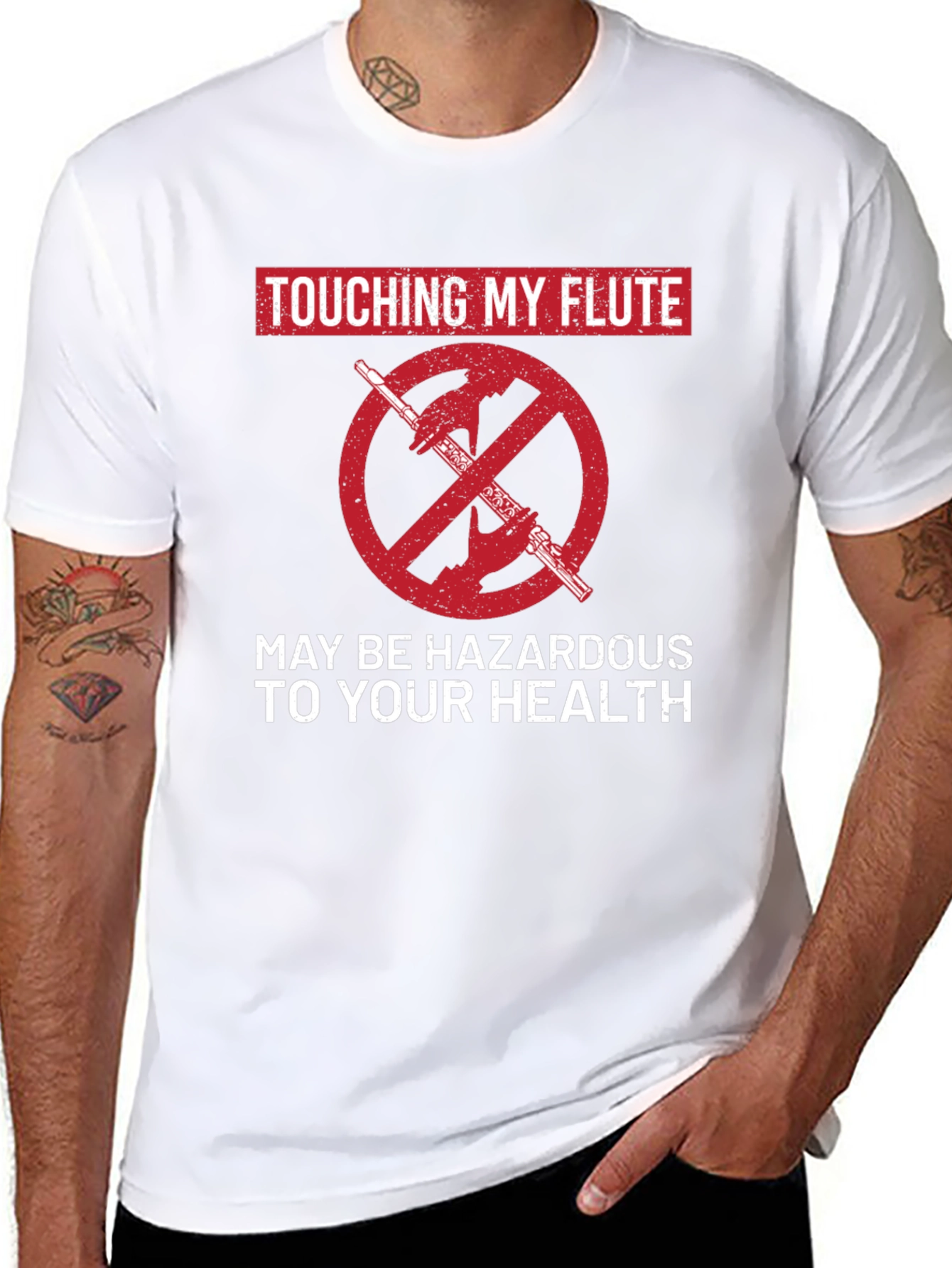 Funny Touching My Flute Graphic Tee