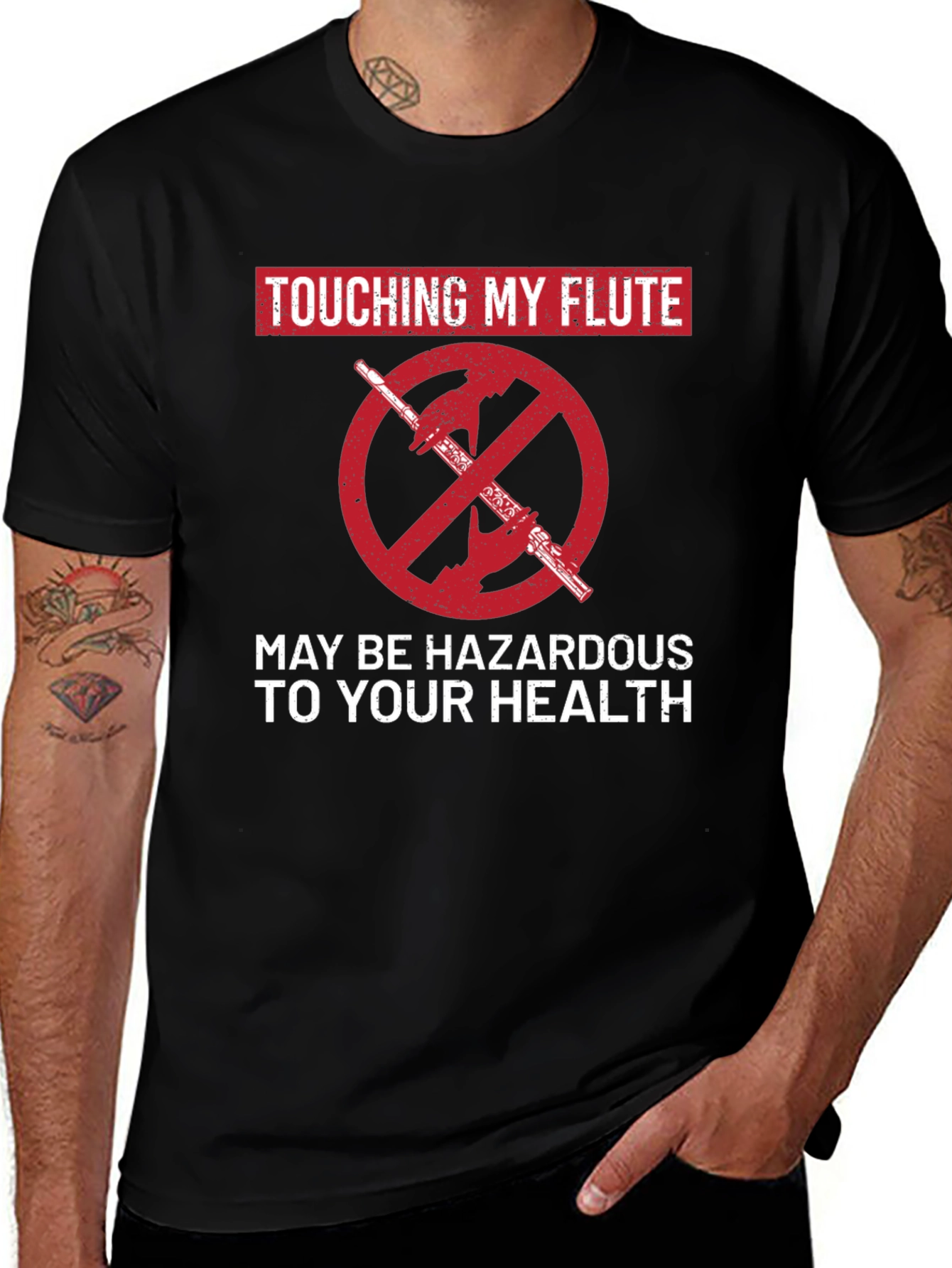 Funny Touching My Flute Graphic Tee