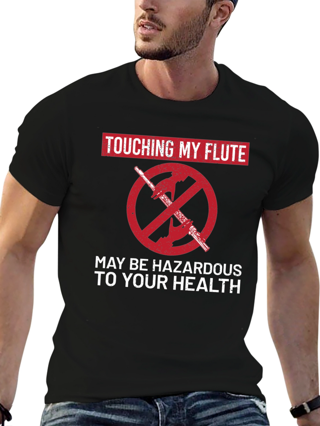 Funny Touching My Flute Graphic Tee
