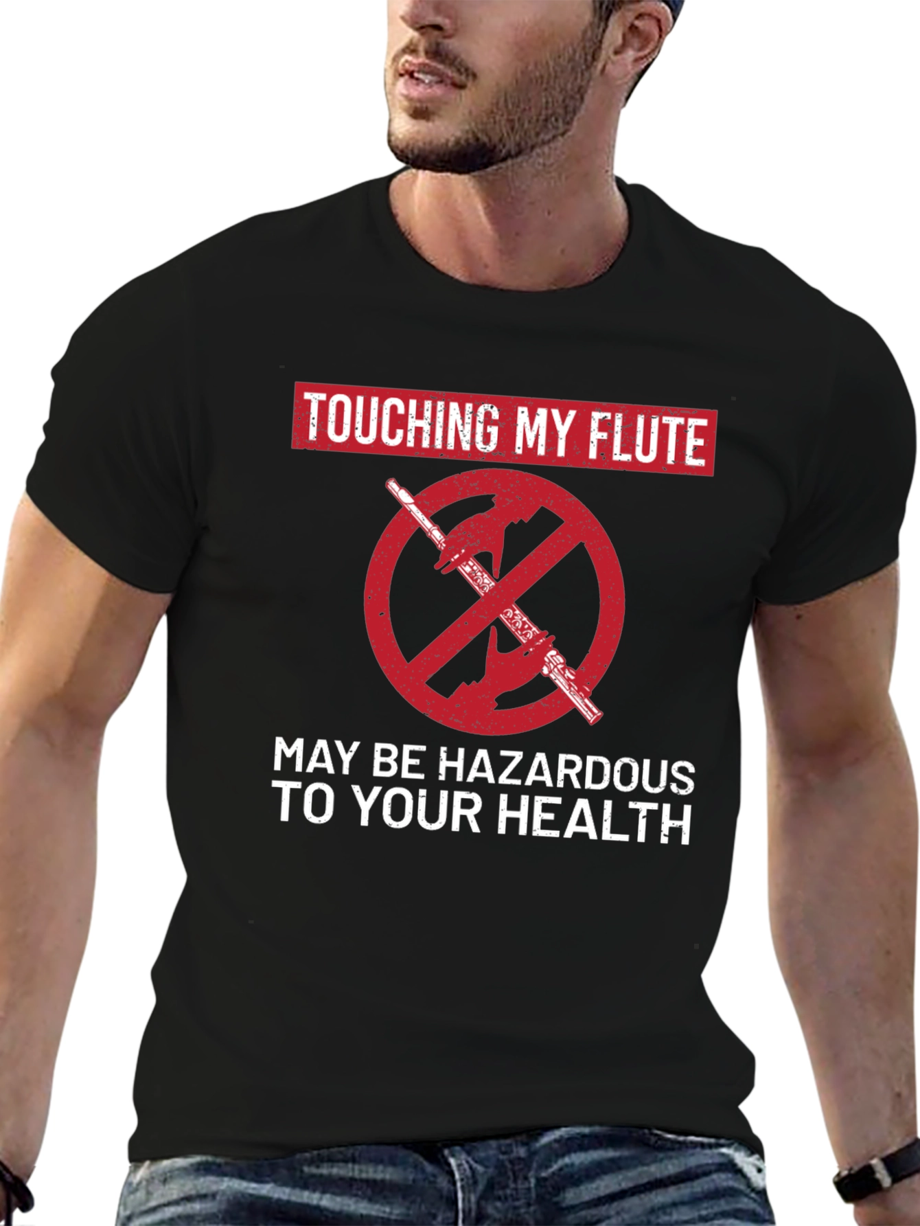 Funny Touching My Flute Graphic Tee