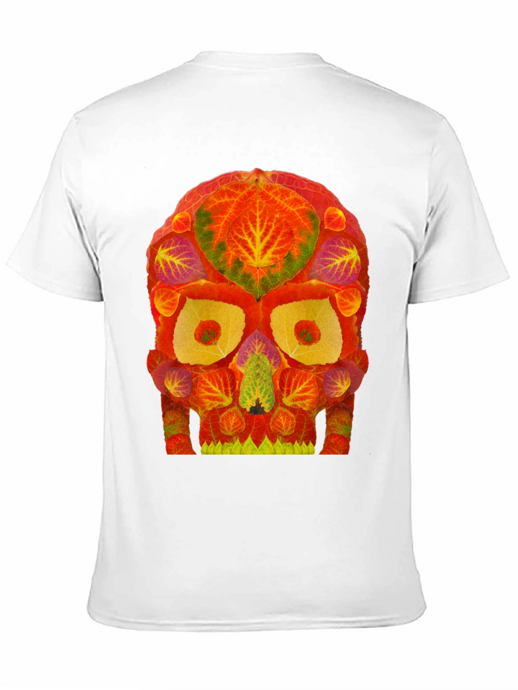 Autumn Leaves Skull Graphic Tee - Unique Nature Design