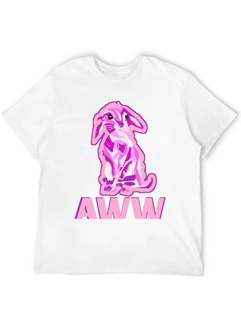 Aww Cute Bunny Black T-Shirt