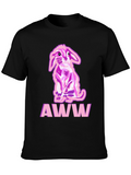Aww Cute Bunny Black T-Shirt