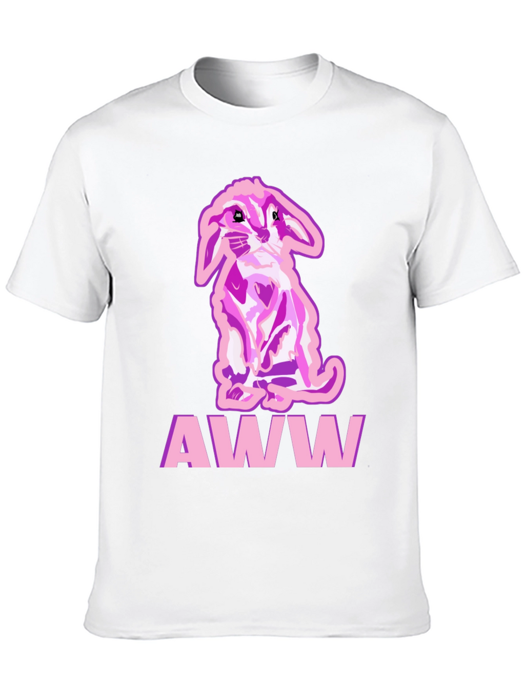 Aww Cute Bunny Black T-Shirt