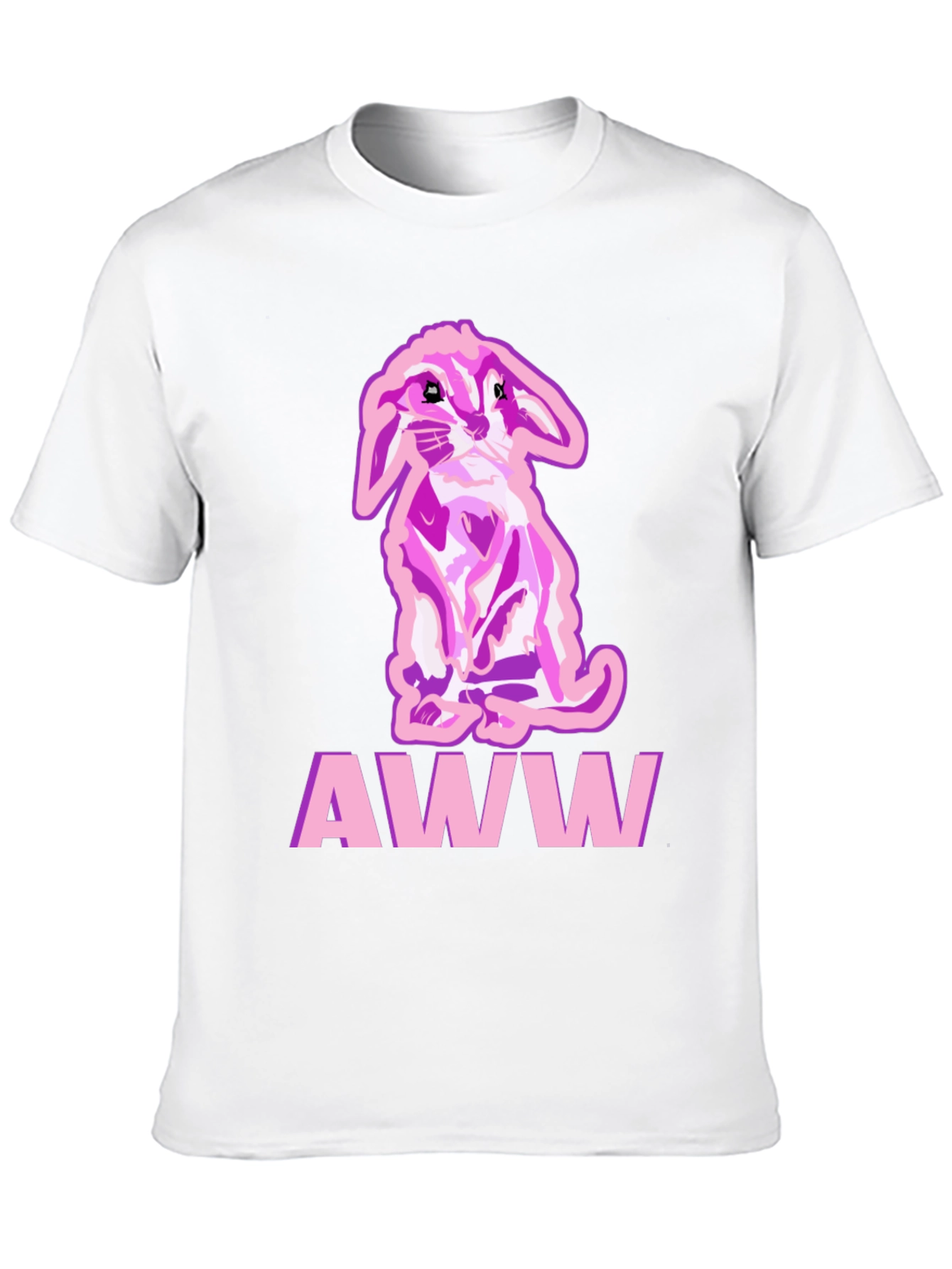 Aww Cute Bunny Black T-Shirt