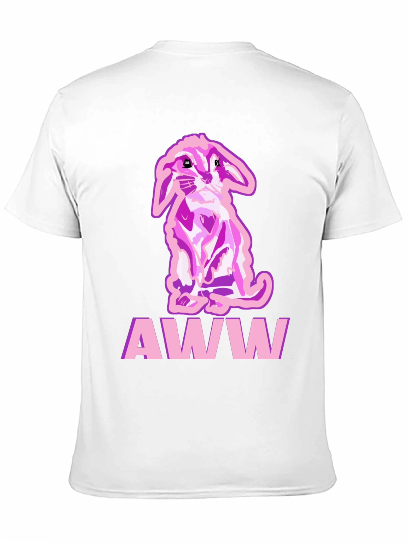 Aww Cute Bunny Black T-Shirt