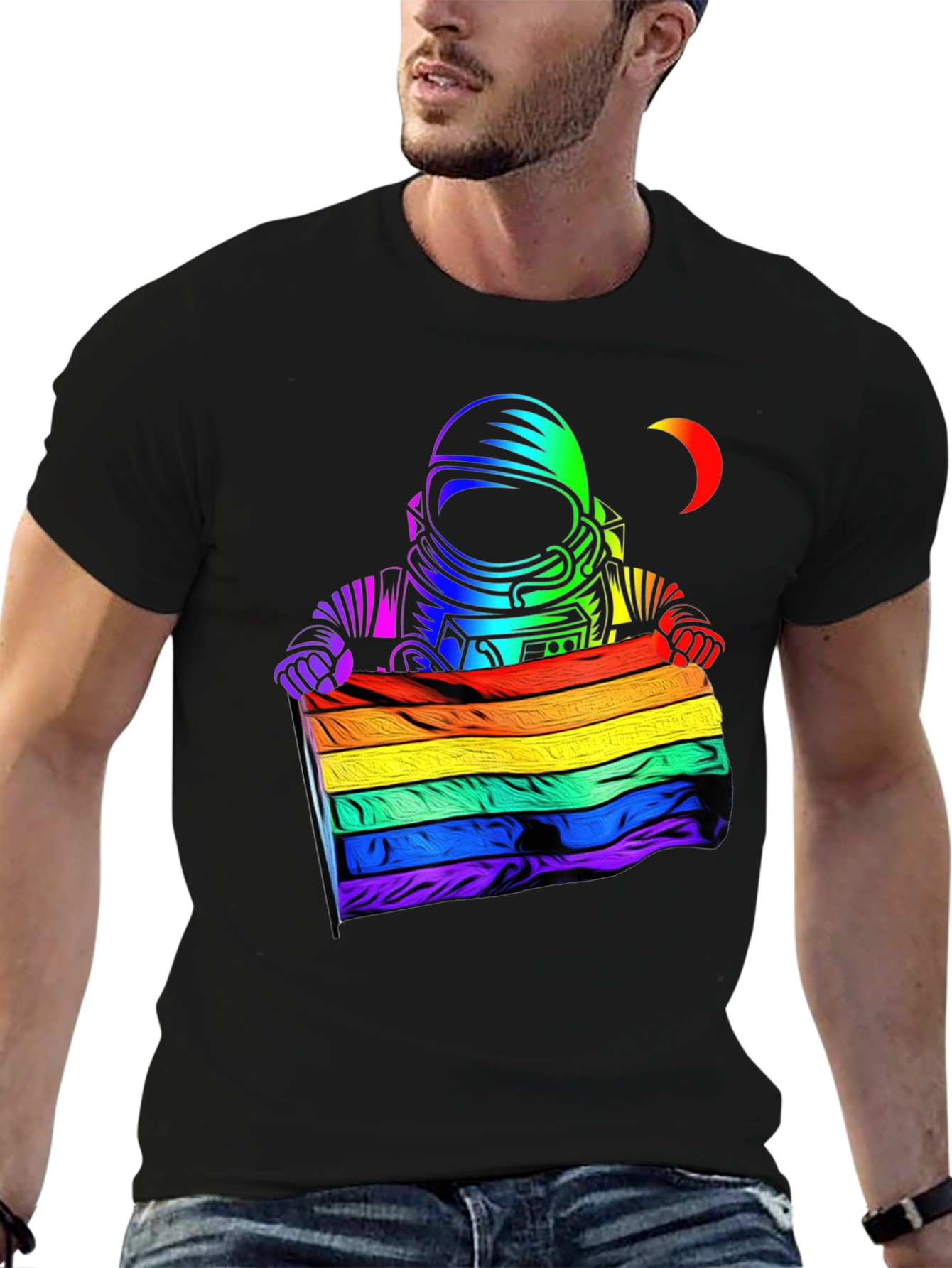 Astronaut Pride T-Shirt - Colorful LGBT Space Tee