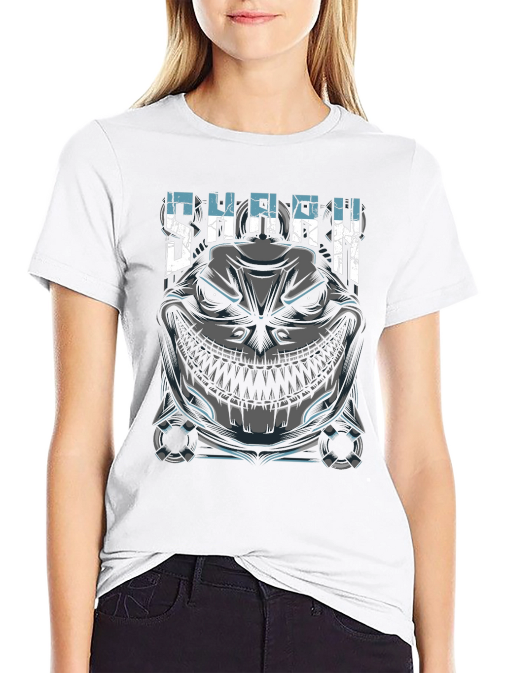 Mens Shark Graphic Print Black T-Shirt