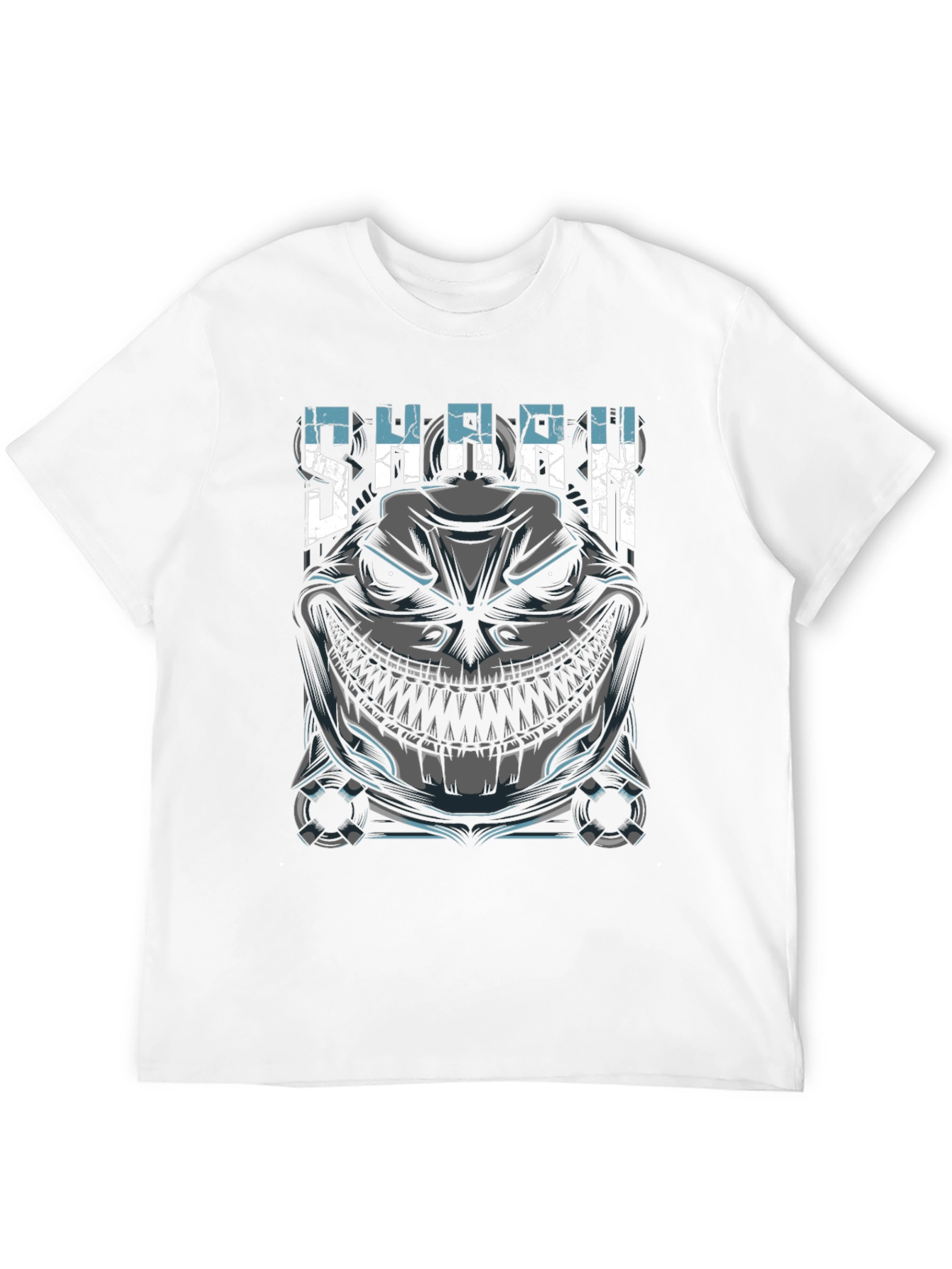 Mens Shark Graphic Print Black T-Shirt