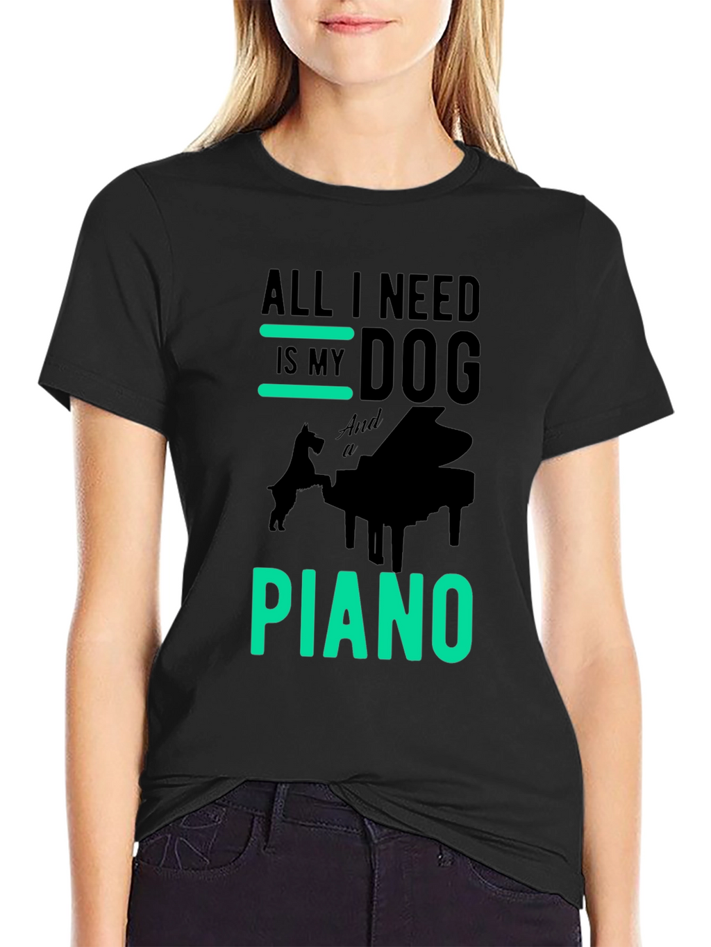 Dog & Piano Graphic Tee - All I Need