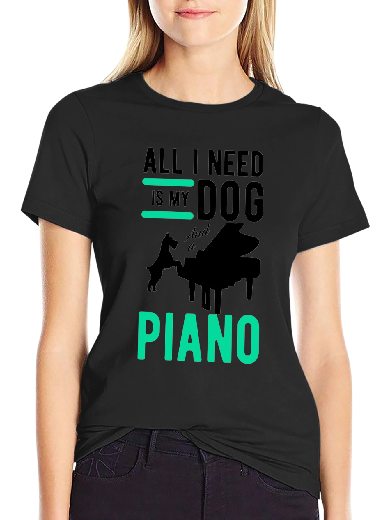 Dog & Piano Graphic Tee - All I Need