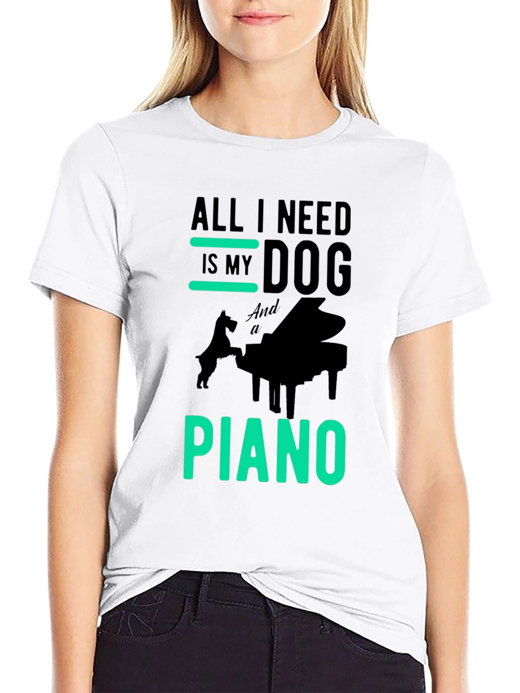 Dog & Piano Graphic Tee - All I Need