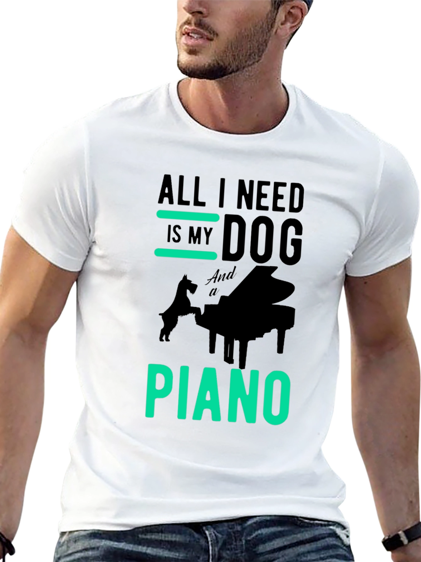 Dog & Piano Graphic Tee - All I Need