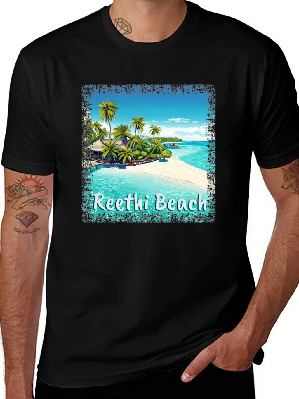 Reethi Beach T-Shirt Tropical Island Tee
