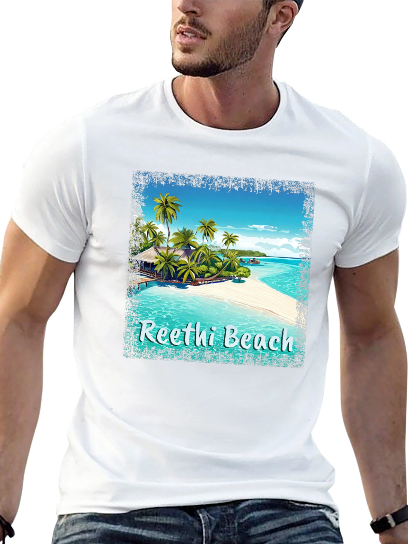 Reethi Beach T-Shirt Tropical Island Tee