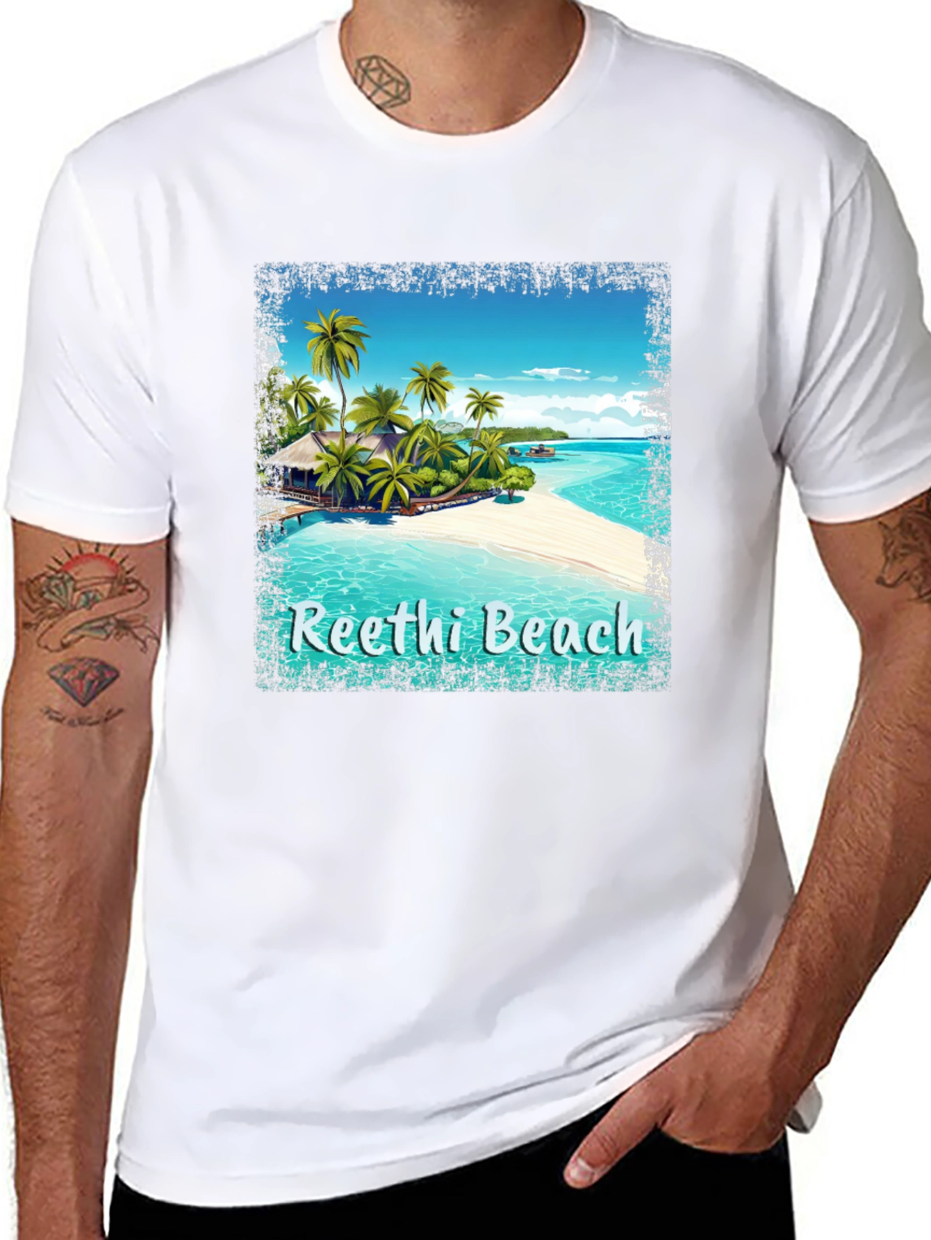 Reethi Beach T-Shirt Tropical Island Tee