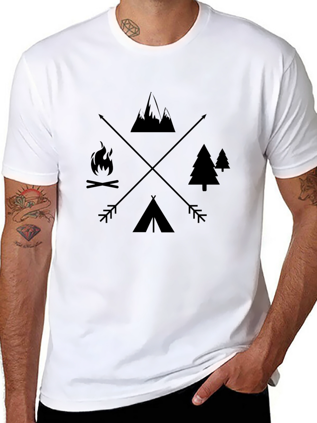 Outdoor Adventure Graphic Tee - Camping Design
