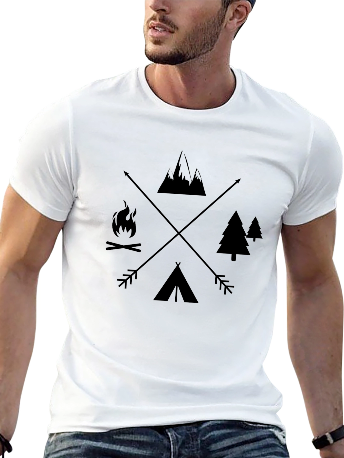Outdoor Adventure Graphic Tee - Camping Design