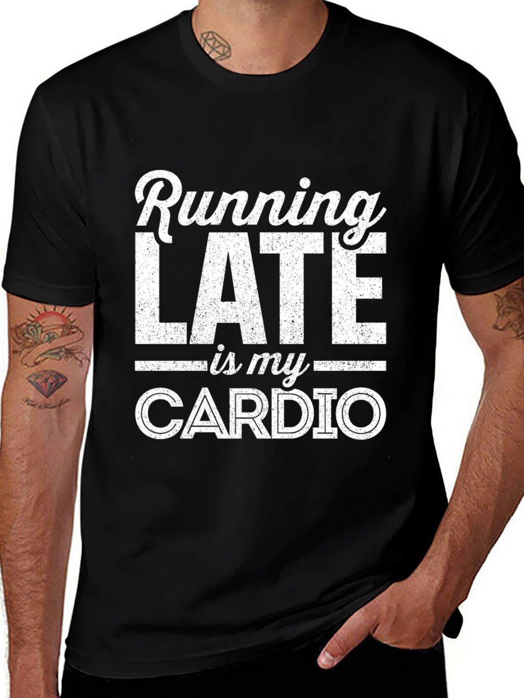 Funny Running Late Is My Cardio Graphic T-Shirt