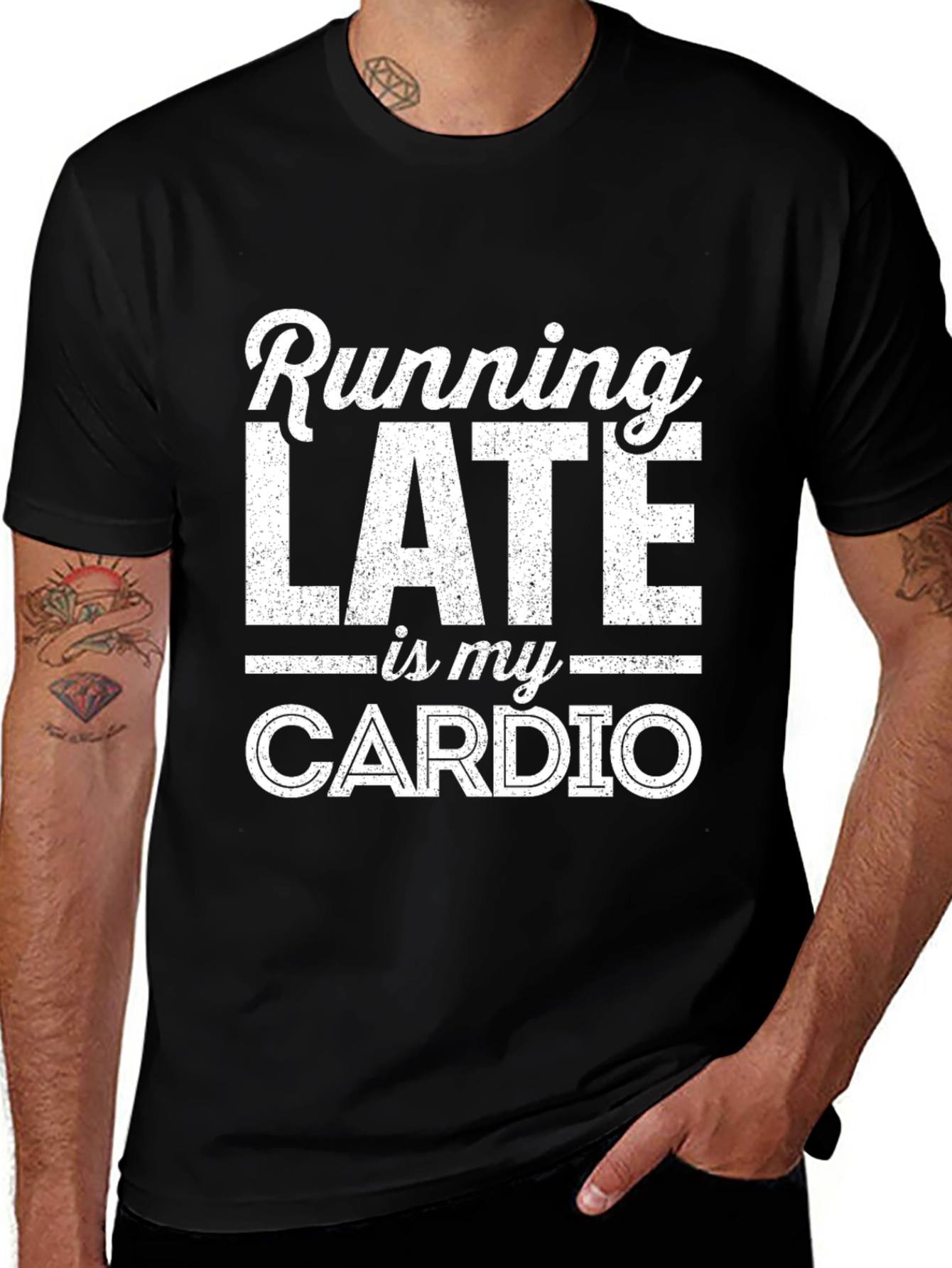 Funny Running Late Is My Cardio Graphic T-Shirt