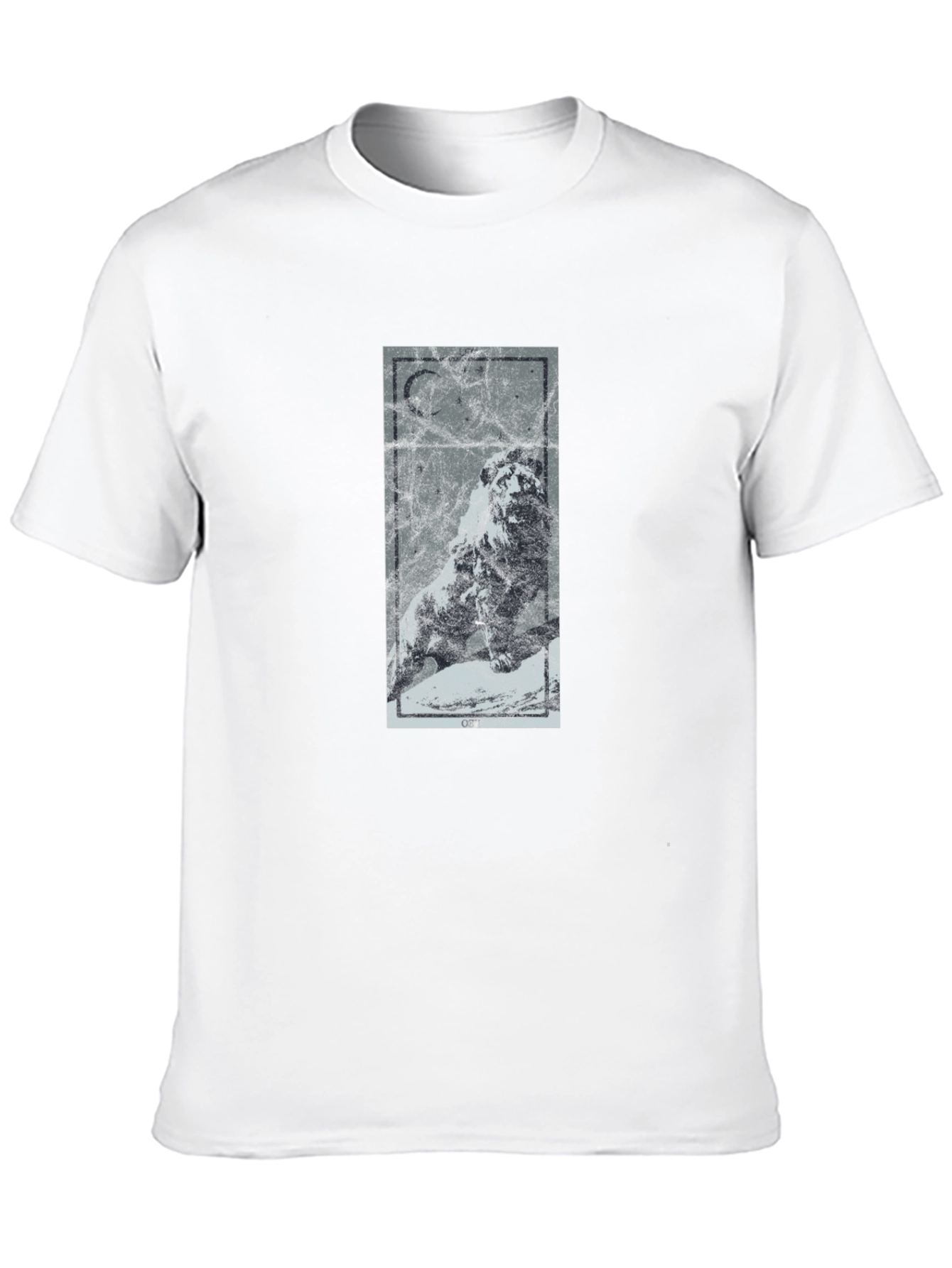 Lion Moon Graphic Tee - Mens Black T-Shirt