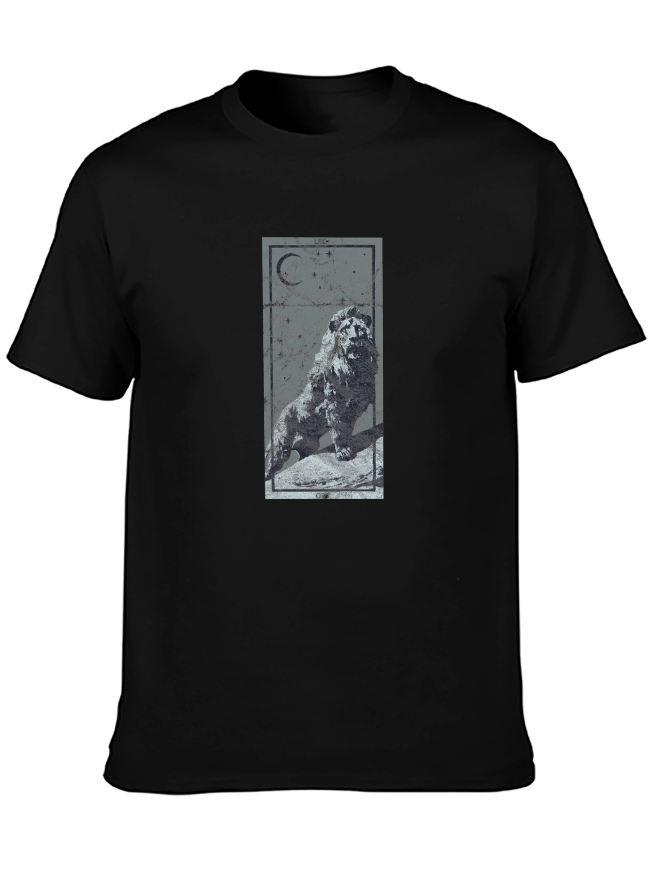 Lion Moon Graphic Tee - Mens Black T-Shirt