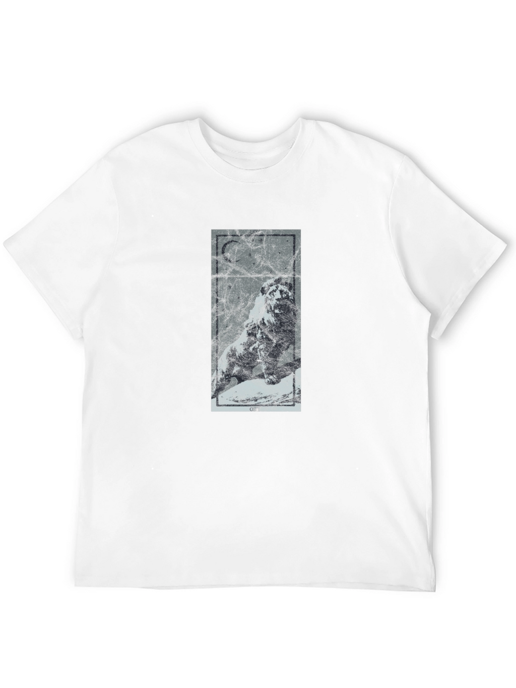 Lion Moon Graphic Tee - Mens Black T-Shirt