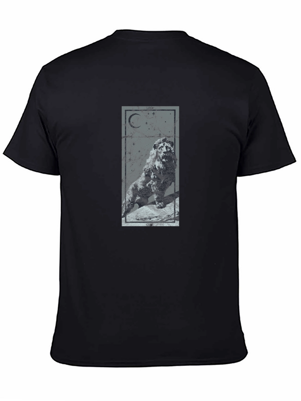 Lion Moon Graphic Tee - Mens Black T-Shirt